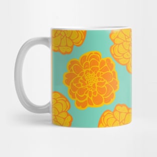 Marigold Pattern in Opal Birthstone Color Mug